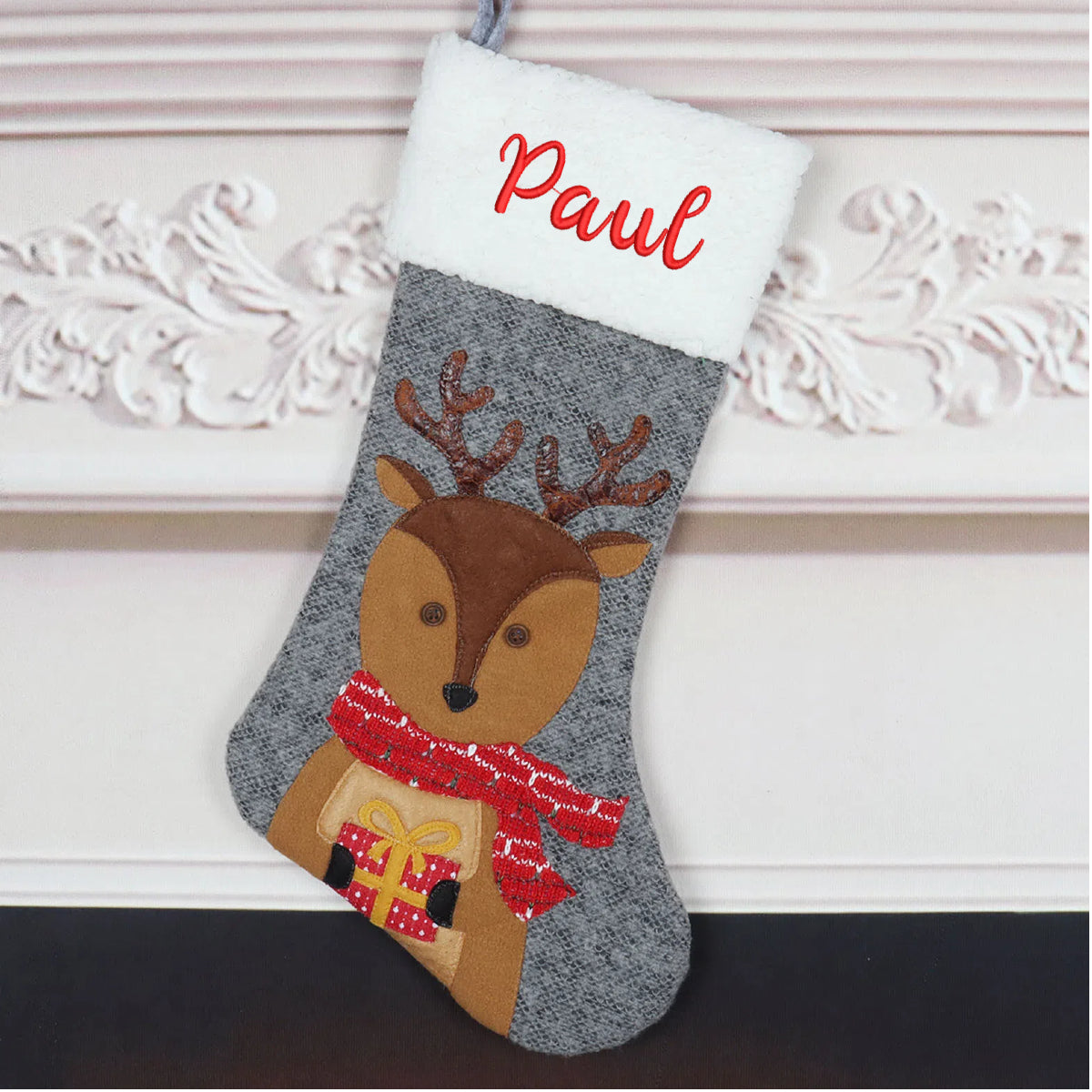 Personalized Christmas Stocking with Embroidered Name Custom Xmas Stockings