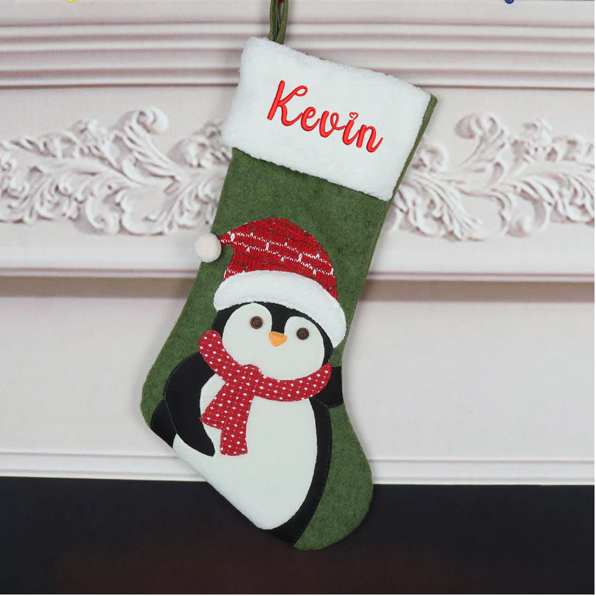 Personalized Christmas Stocking with Embroidered Name Custom Xmas Stockings