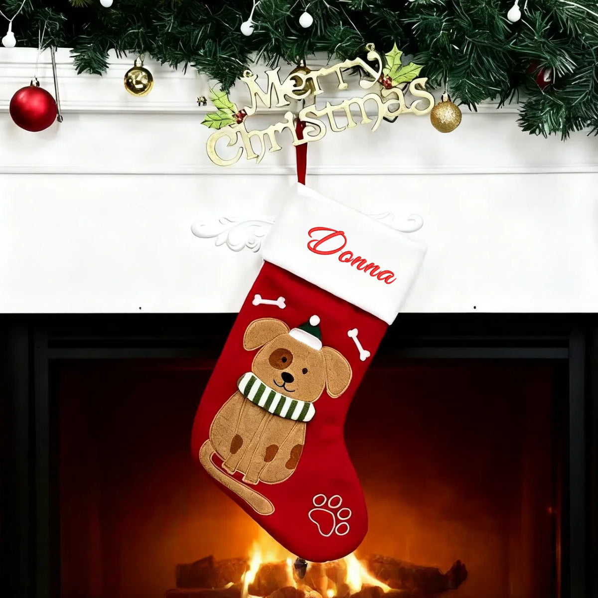 Personalized Christmas Stockings with Custom Embroidered name for Xmas Gifts