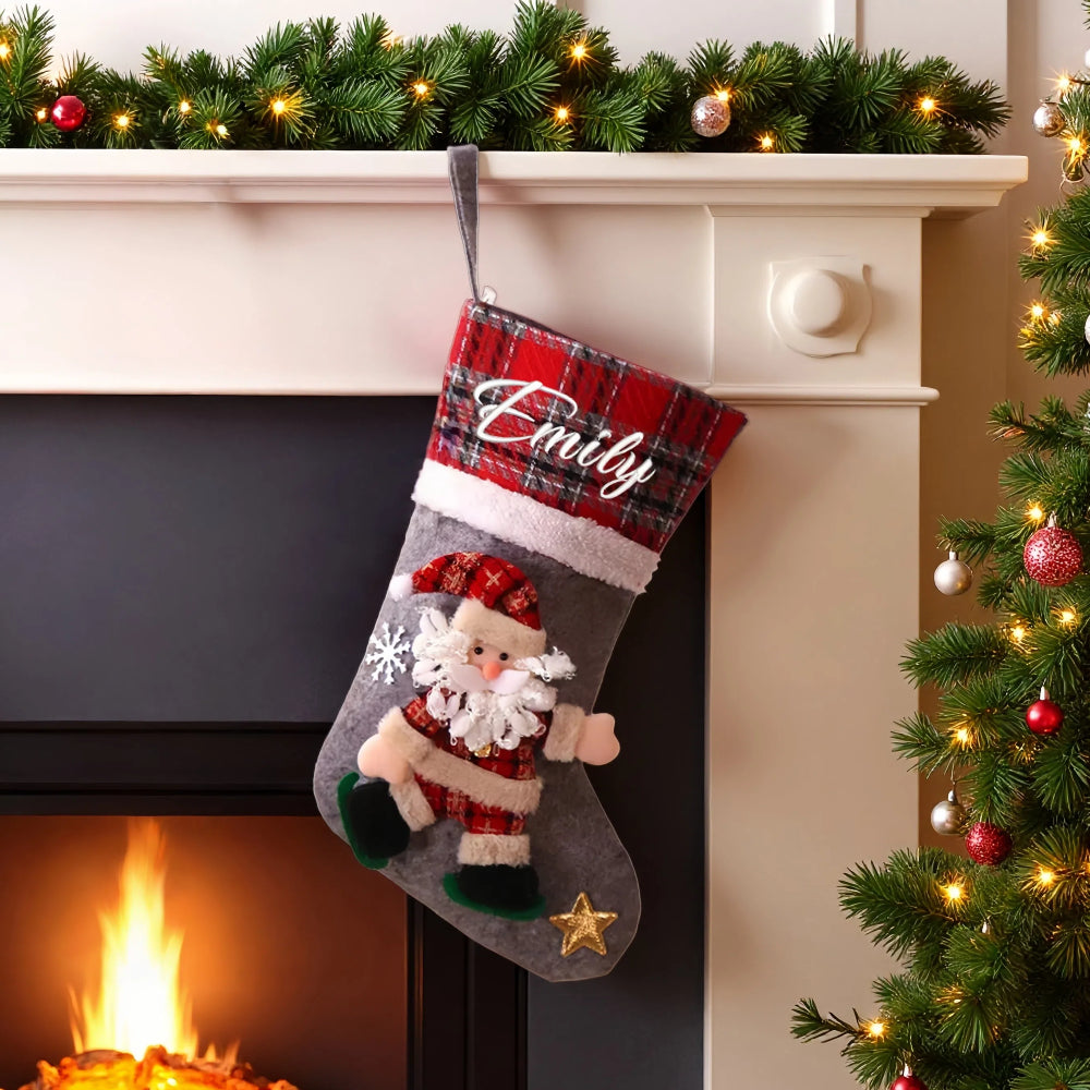 Personalized Christmas Stockings with Customized Embroidered Name for Decor