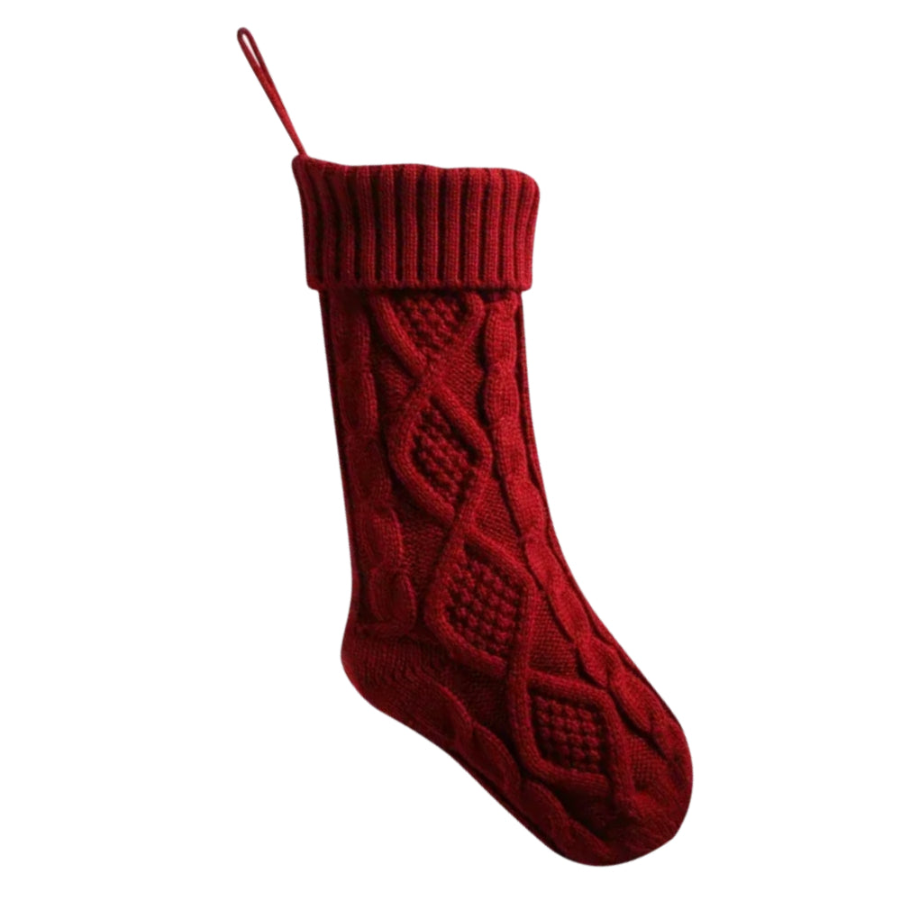 Personalized Knitted Christmas Stocking with Customized Embroidery Name 18''