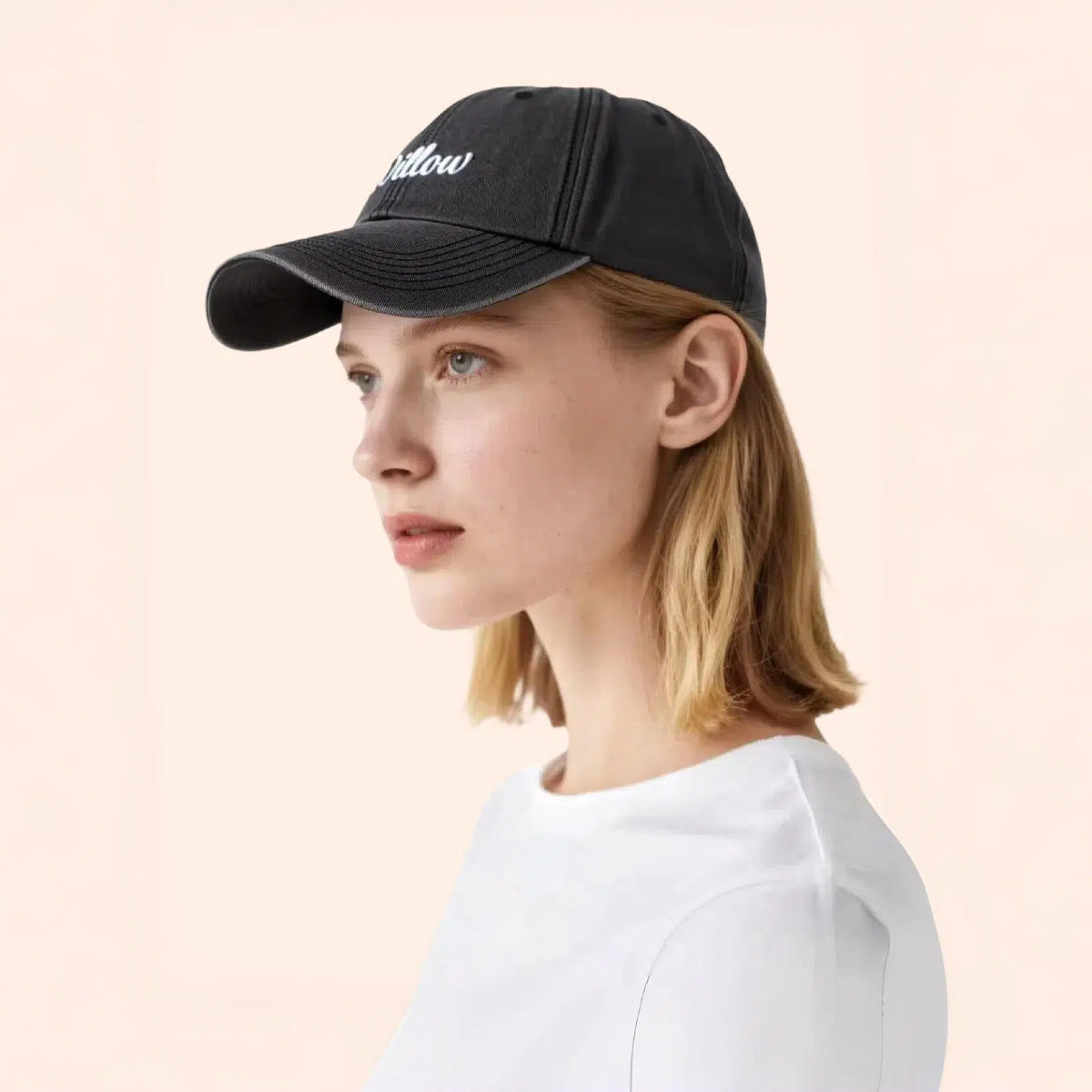 Personalized Hat with Custom Embroidered Name Vintage Washed Baseball Hat Black
