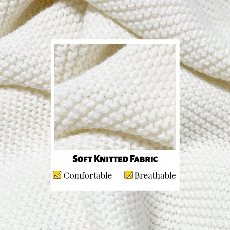 Personalized Knitted Baby Blanket with Customized Embroidery Name 39.37'' x 31.5''