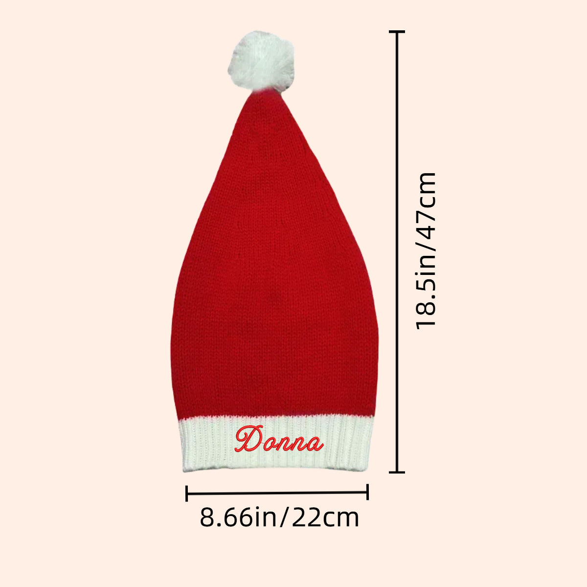 Personalized Christmas Hat with Name Custom Knitted Santa Hats for Women Men