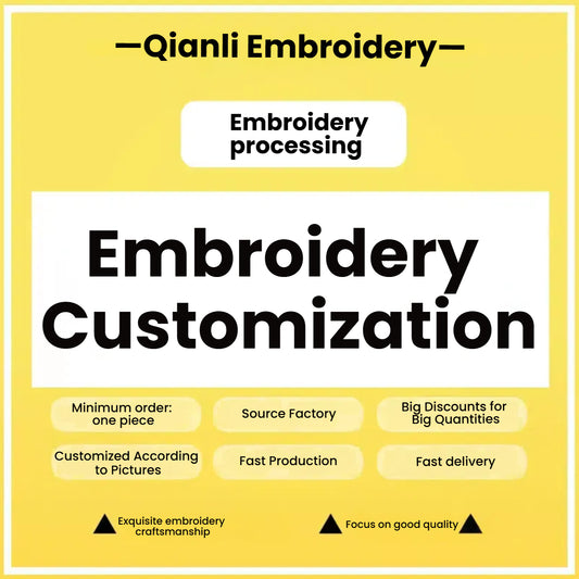 Customer link embroidery customization for sweatshirts, luggage, blankets, scarves, backpacks. Yuntu offers one - piece drop - shipping for embroidery customization.