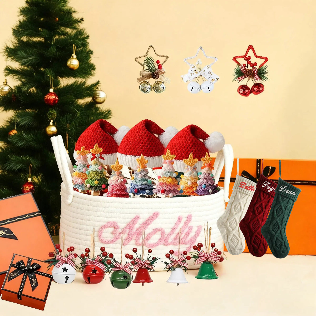 23 PCS Customized Christmas Gifts Set Xmas Gift Baskets for Holiday Party Decoration