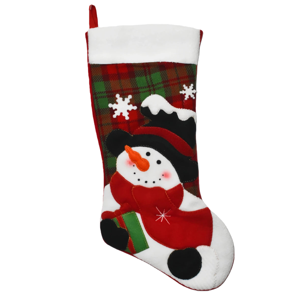 Personalized Christmas Stocking Custom Embroidered Name Xmas Stocking Large Hanging Family Stocking for Fireplace Christmas Decorations Santa Claus Snowman 3 Styles 18 Inches