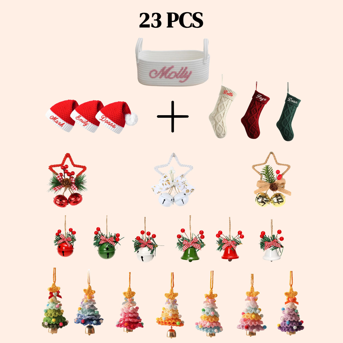 23 PCS Christmas Gifts Set Xmas Gift Baskets for Holiday Party Decoration