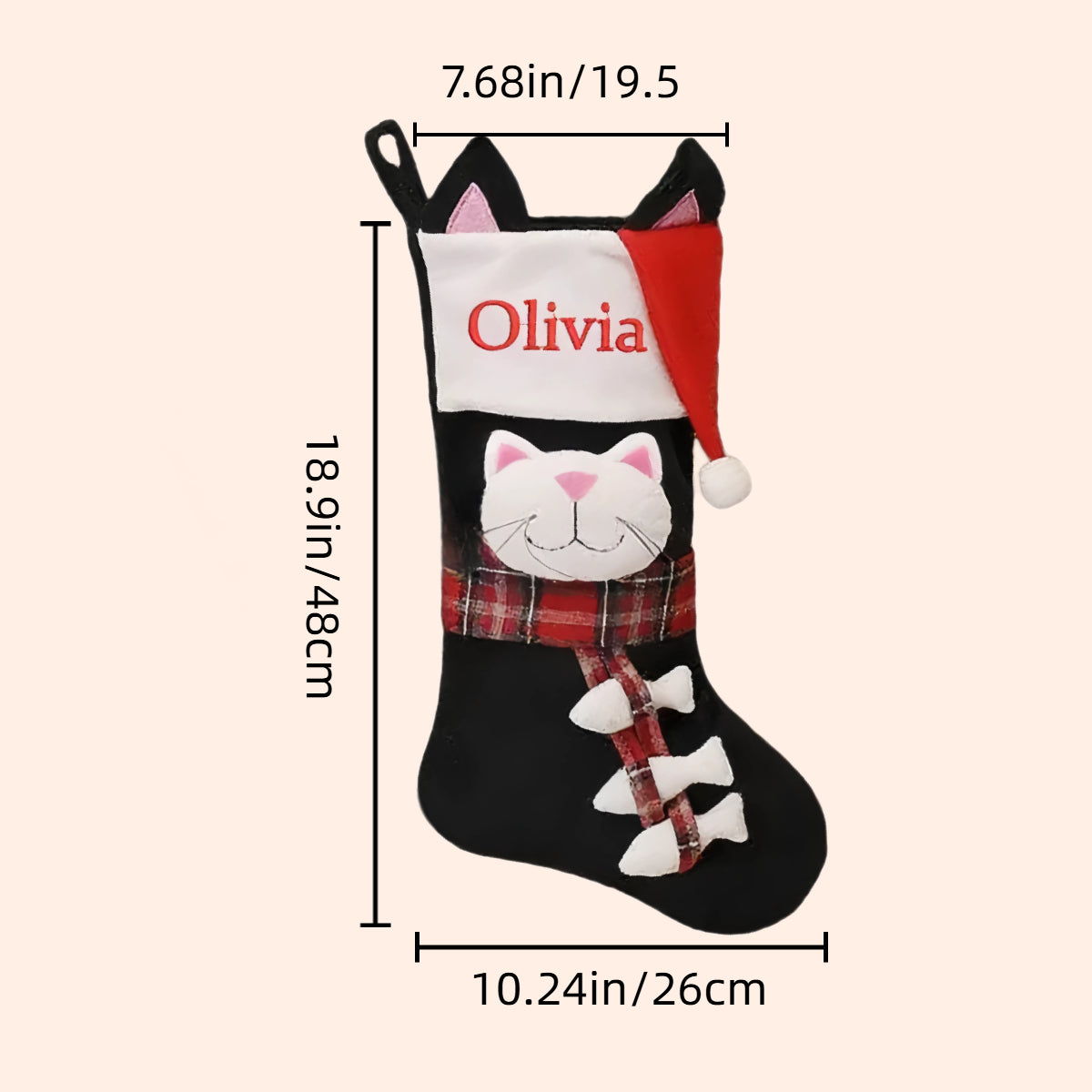 3 PCS Personalized Christmas Stocking Set with Embroidered Name Custom Xmas Decor