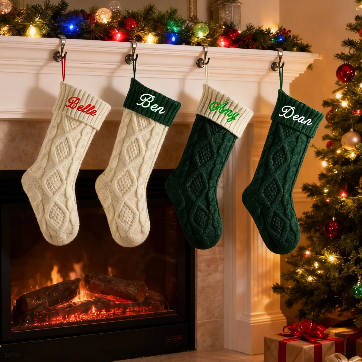 25 PCS Christmas Gifts Set Basket + Hats + Stockings + Bells + Trees for Xmas Decoration