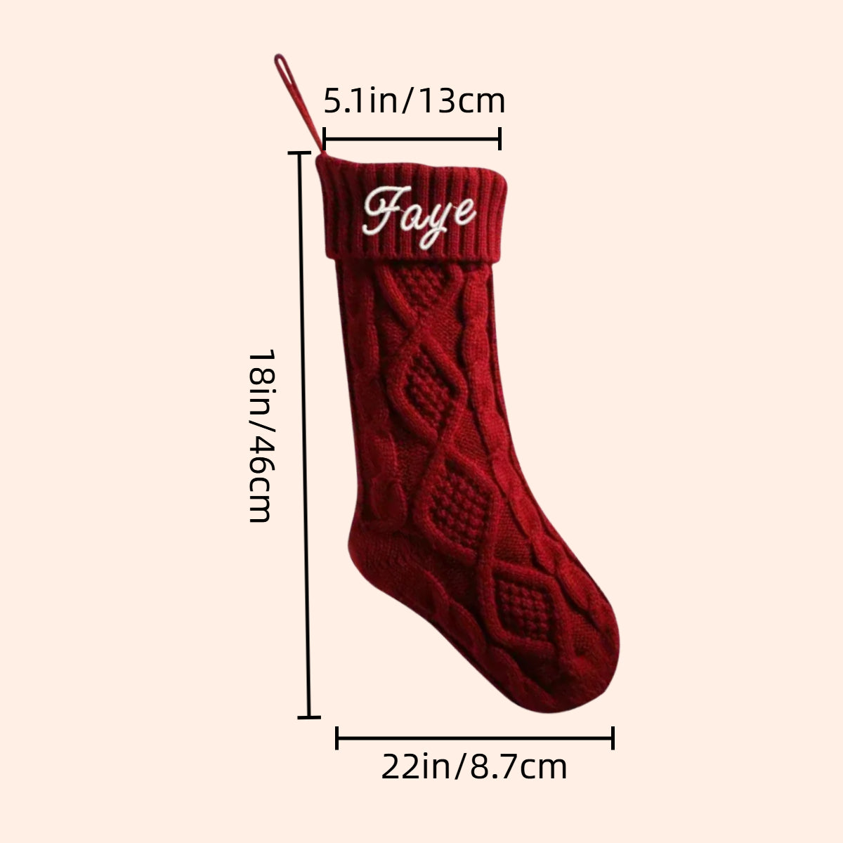 3 PCS Personalized Christmas Stocking Set with Embroidered Name Custom Xmas Decor