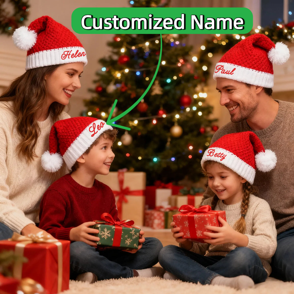 25 PCS Christmas Gifts Set Basket + Hats + Stockings + Bells + Trees for Xmas Decoration