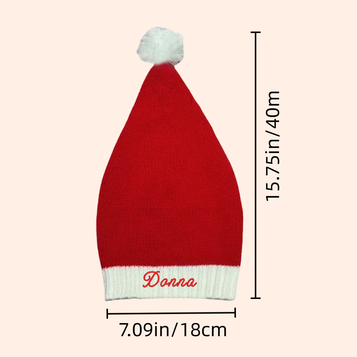 Personalized Christmas Hat with Name Custom Knitted Santa Hats for Kids Boys Girls