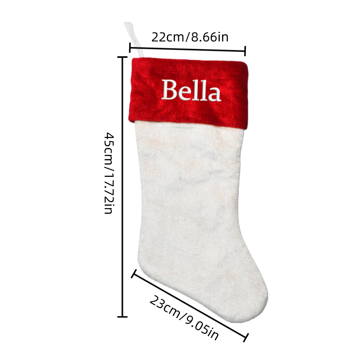 Customized Embroidered Christmas Stockings with Name Personalized Xmas Stocking Large Family Stockings Fireplace Christmas Decorations for Home Indoor Red Green 17.7 Inches