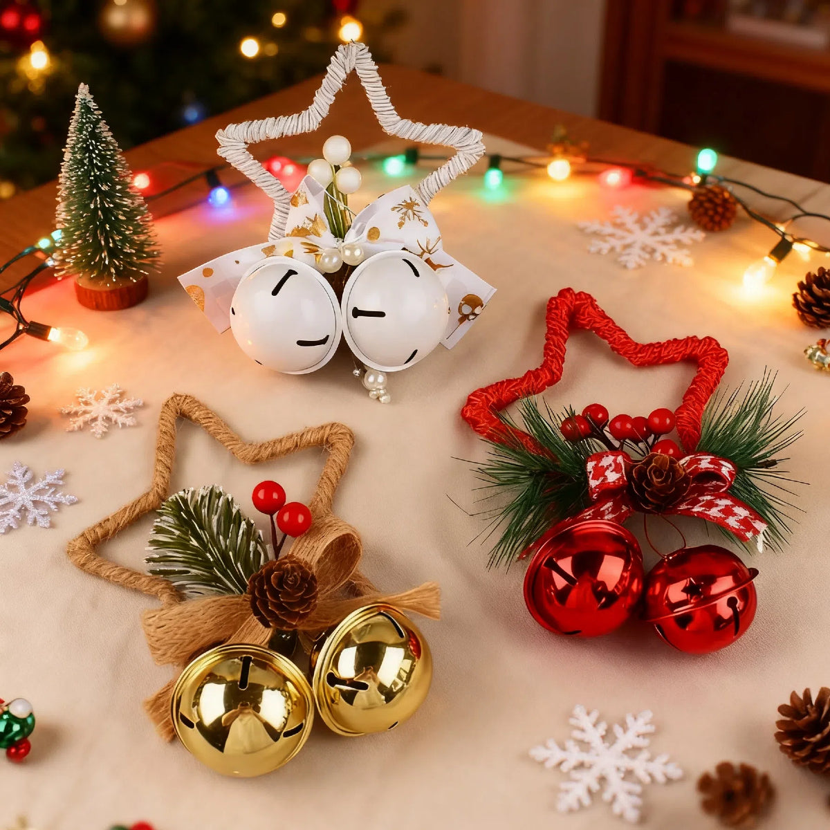 22 PCS Personalized Christmas Gifts Set Basket Hats Stockings Bells Trees for Decor