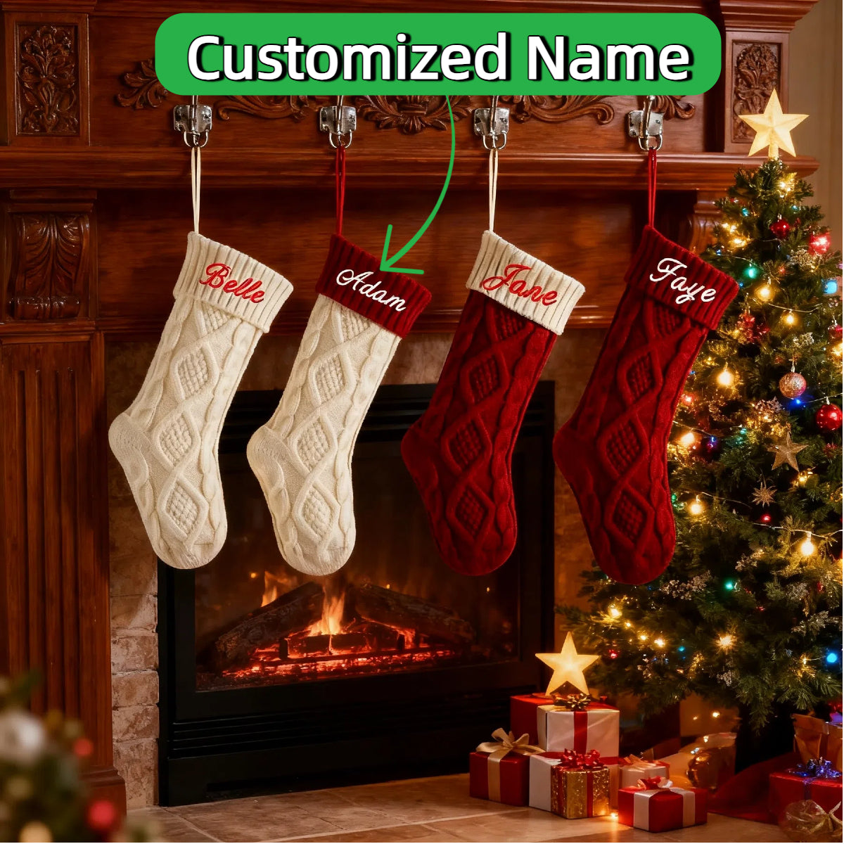 25 PCS Christmas Gifts Set Basket + Hats + Stockings + Bells + Trees for Xmas Party Decoration