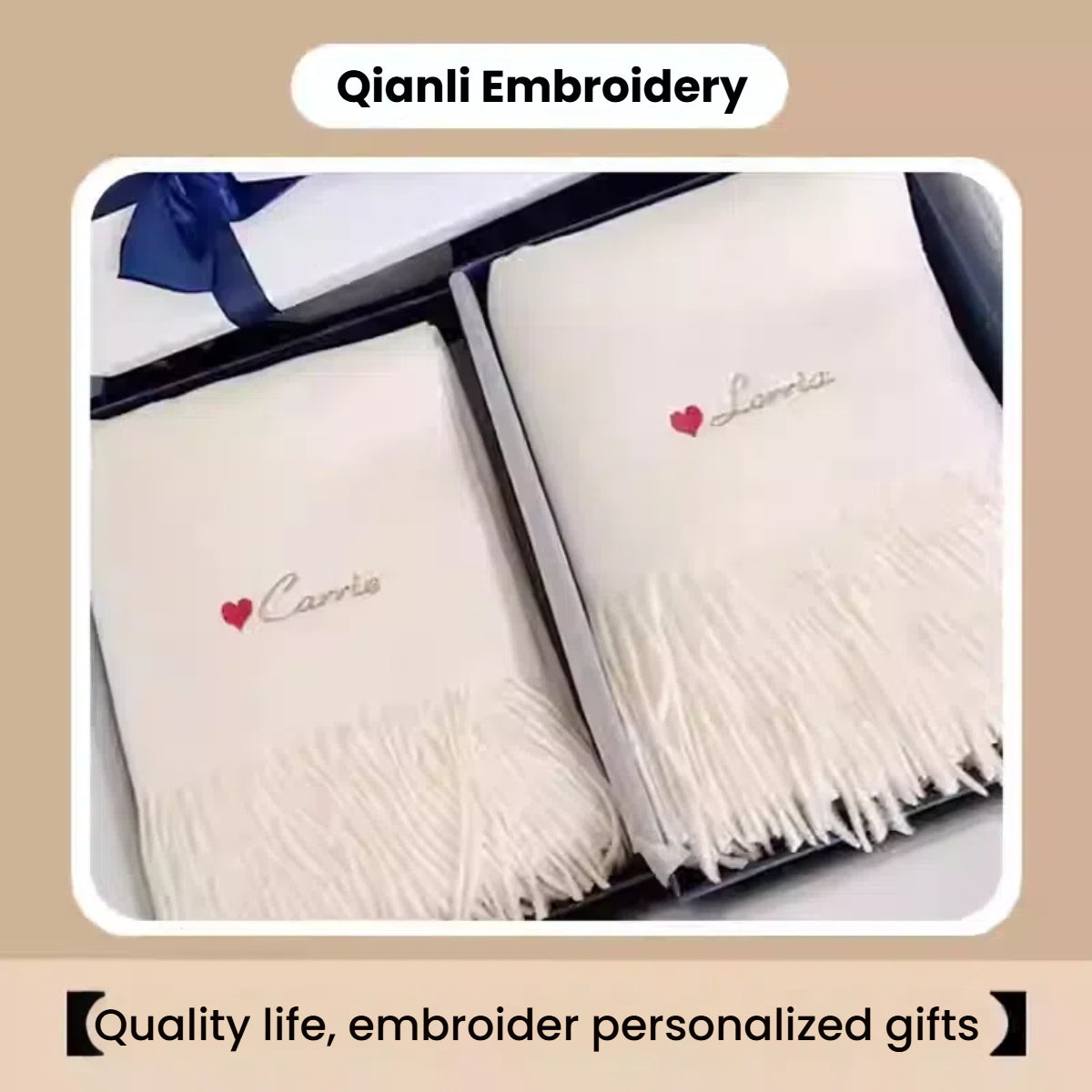 Customer link embroidery customization for sweatshirts, luggage, blankets, scarves, backpacks. Yuntu offers one - piece drop - shipping for embroidery customization.