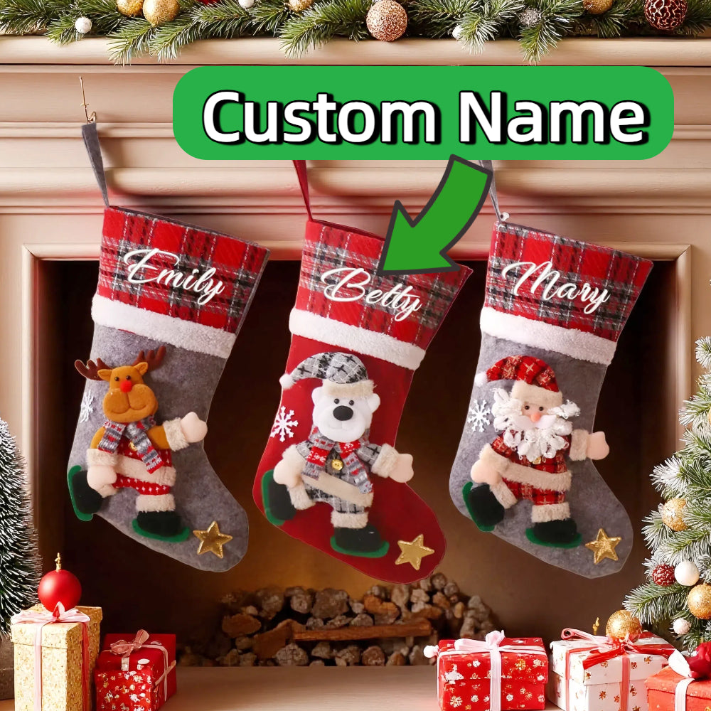 Personalized Christmas Stockings with Customized Embroidered Name for Decor