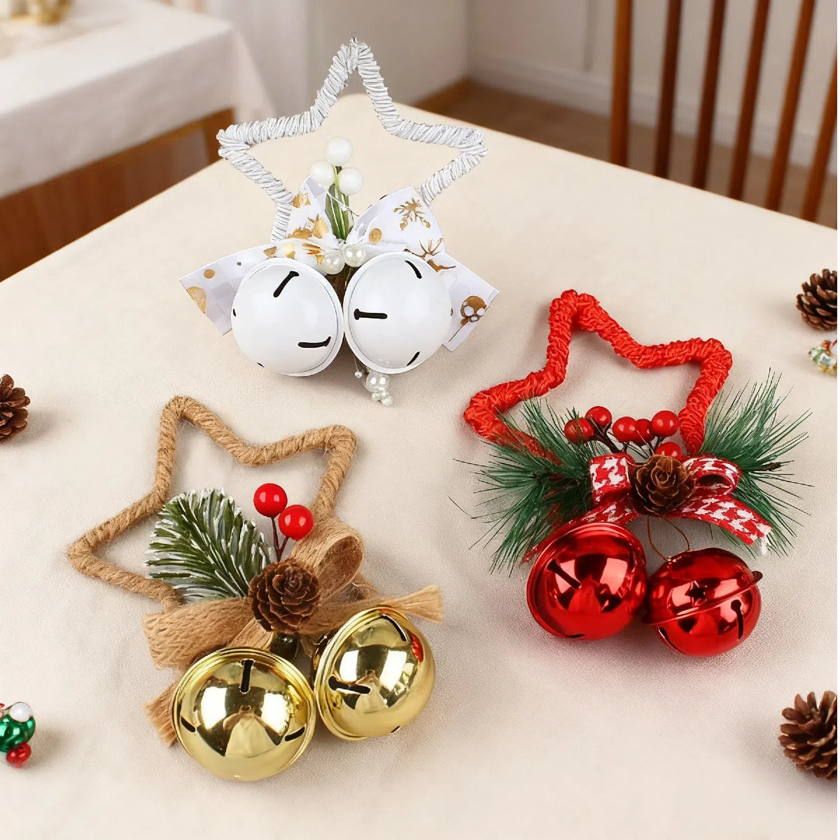 25 PCS Christmas Gifts Set Basket + Hats + Stockings + Bells + Trees for Xmas Decoration