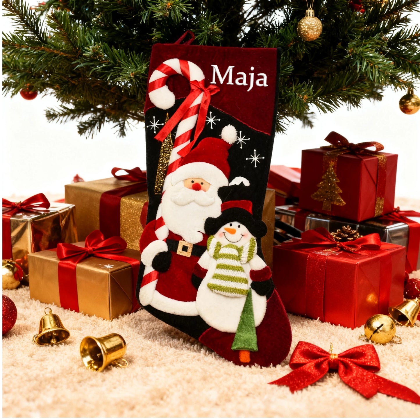 Christmas Stocking Personalized Name Customized Family Xmas Stocking Fireplace Christmas Decorations 18''