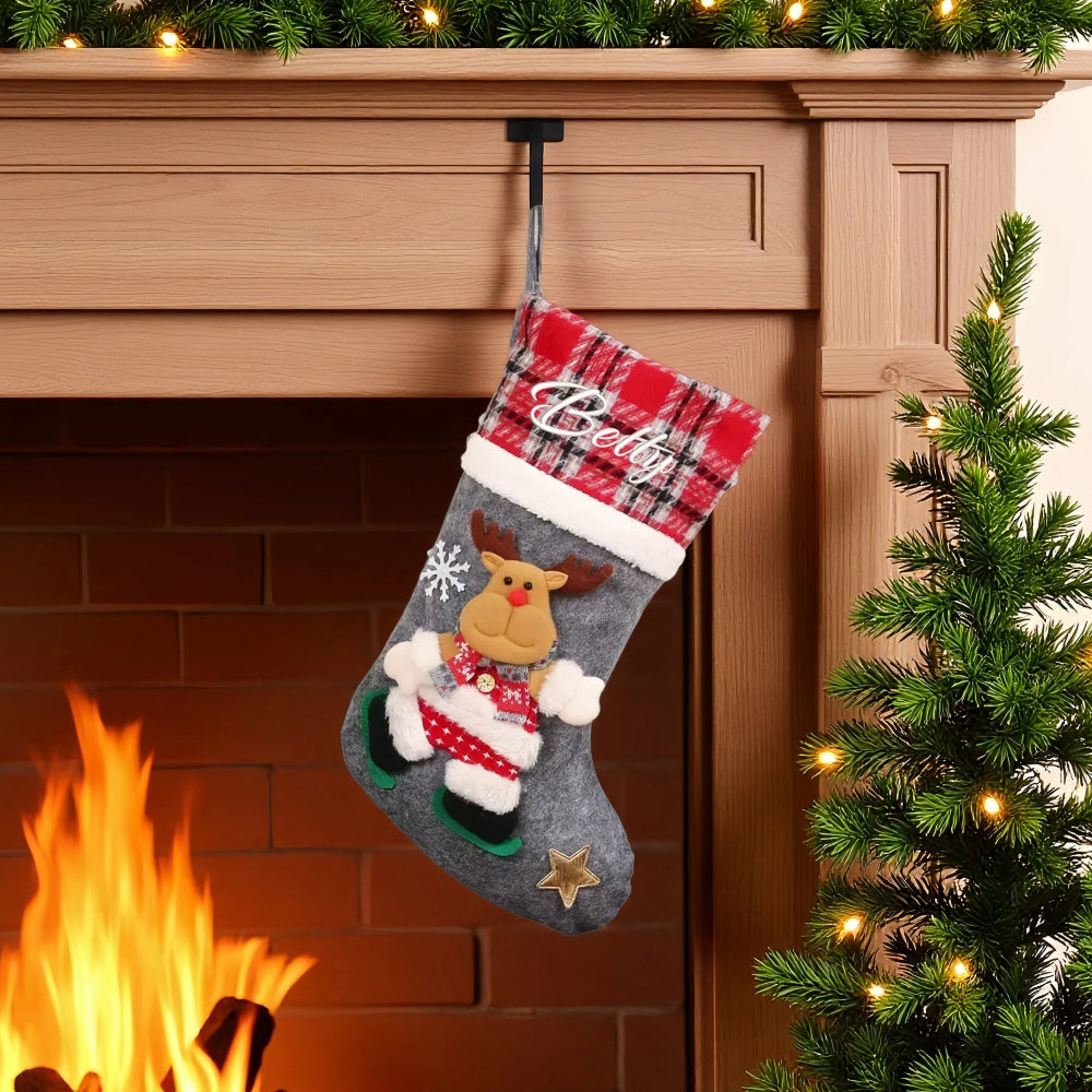 Personalized Christmas Stockings with Customized Embroidered Name for Decor