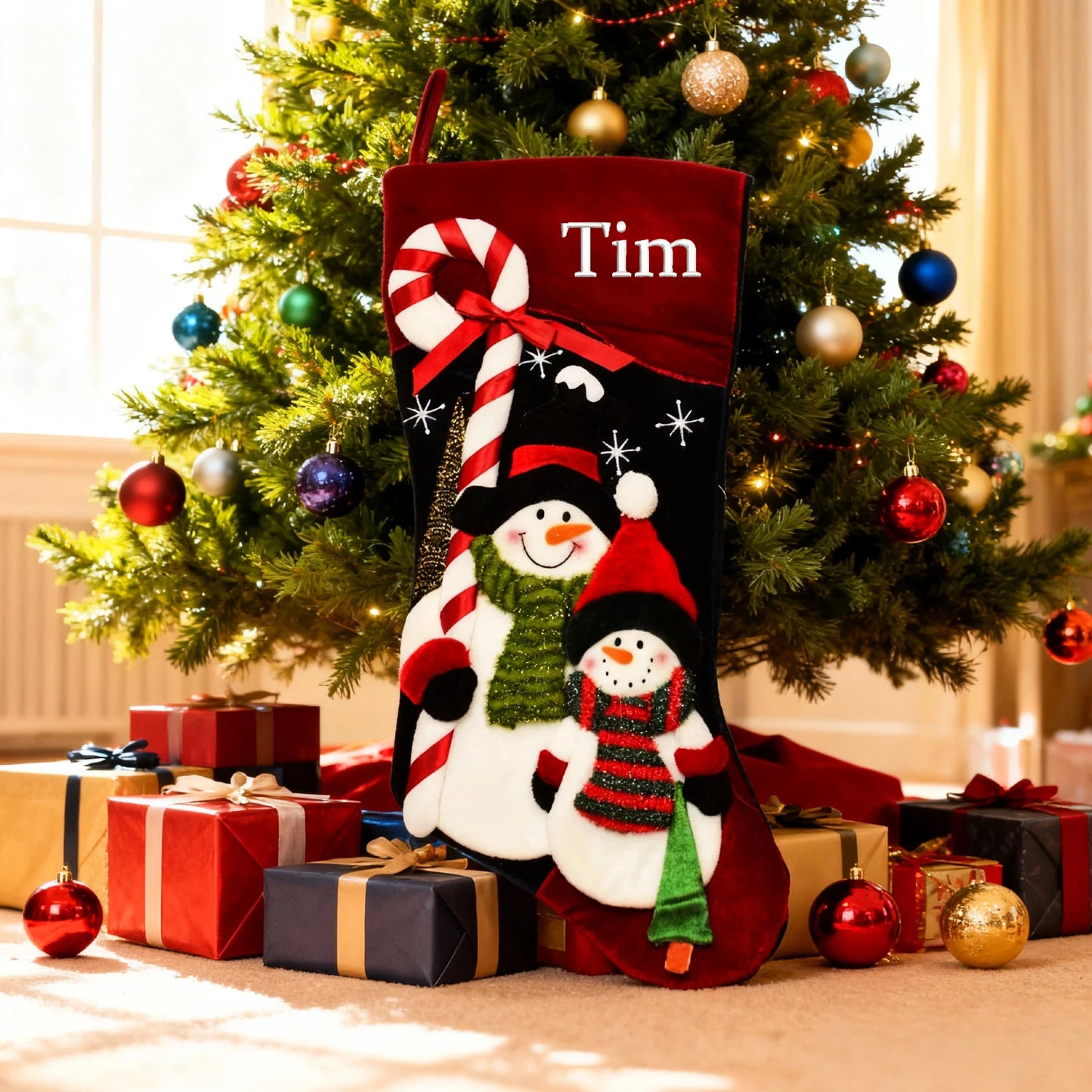 Christmas Stocking Personalized Name Customized Family Xmas Stocking Fireplace Christmas Decorations 18''