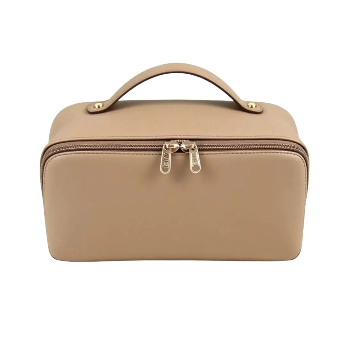 Personalized Leather Makeup Bag with Embroidered Custom Cosmetic Bag Pink