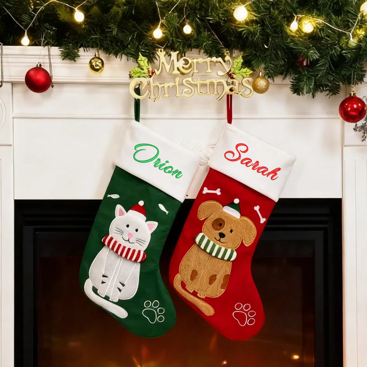Personalized Christmas Stockings with Custom Embroidered name for Xmas Gifts