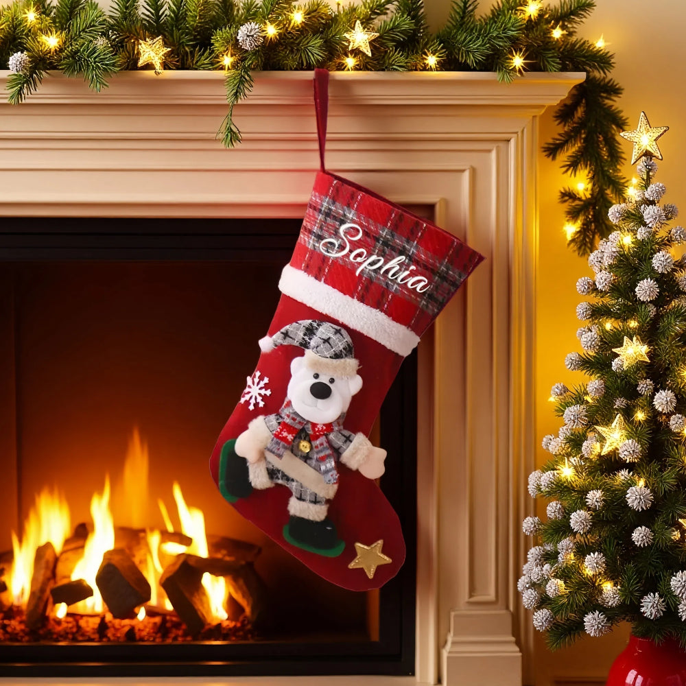 Personalized Christmas Stockings with Customized Embroidered Name for Decor