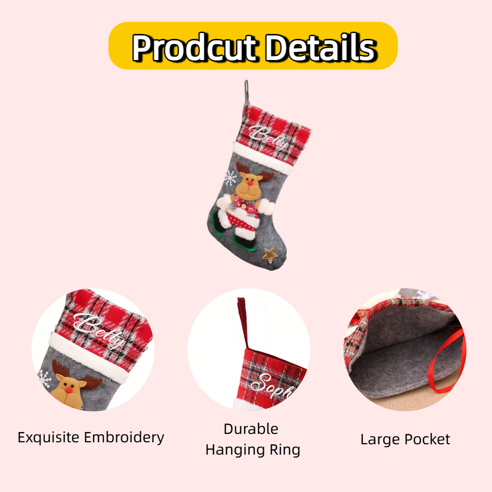 Personalized Christmas Stockings with Customized Embroidered Name for Decor