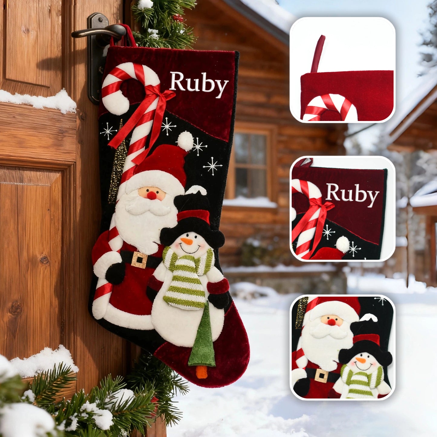 Christmas Stocking Personalized Name Customized Family Xmas Stocking Fireplace Christmas Decorations 18''