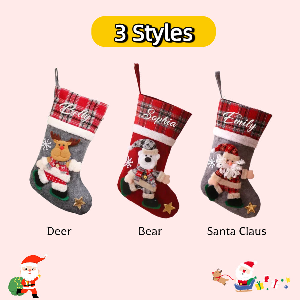 Personalized Christmas Stockings with Customized Embroidered Name for Decor