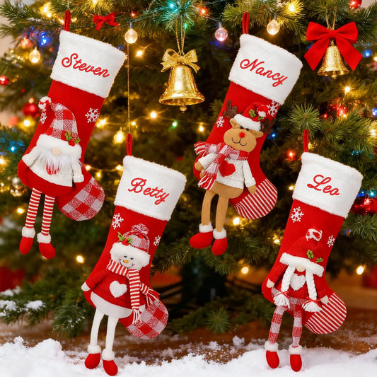 Customized Embroidered Christmas Stockings Xmas Stockings for the Family Decorations Gifts