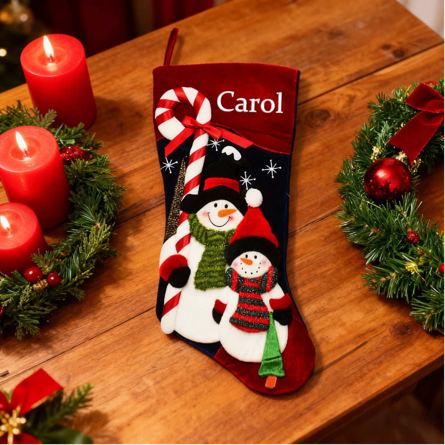 Christmas Stocking Personalized Name Customized Family Xmas Stocking Fireplace Christmas Decorations 18''