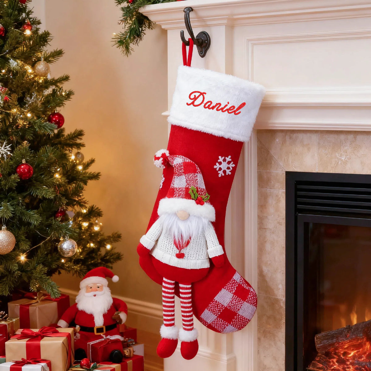 Customized Embroidered Christmas Stockings Xmas Stockings for the Family Decorations Gifts