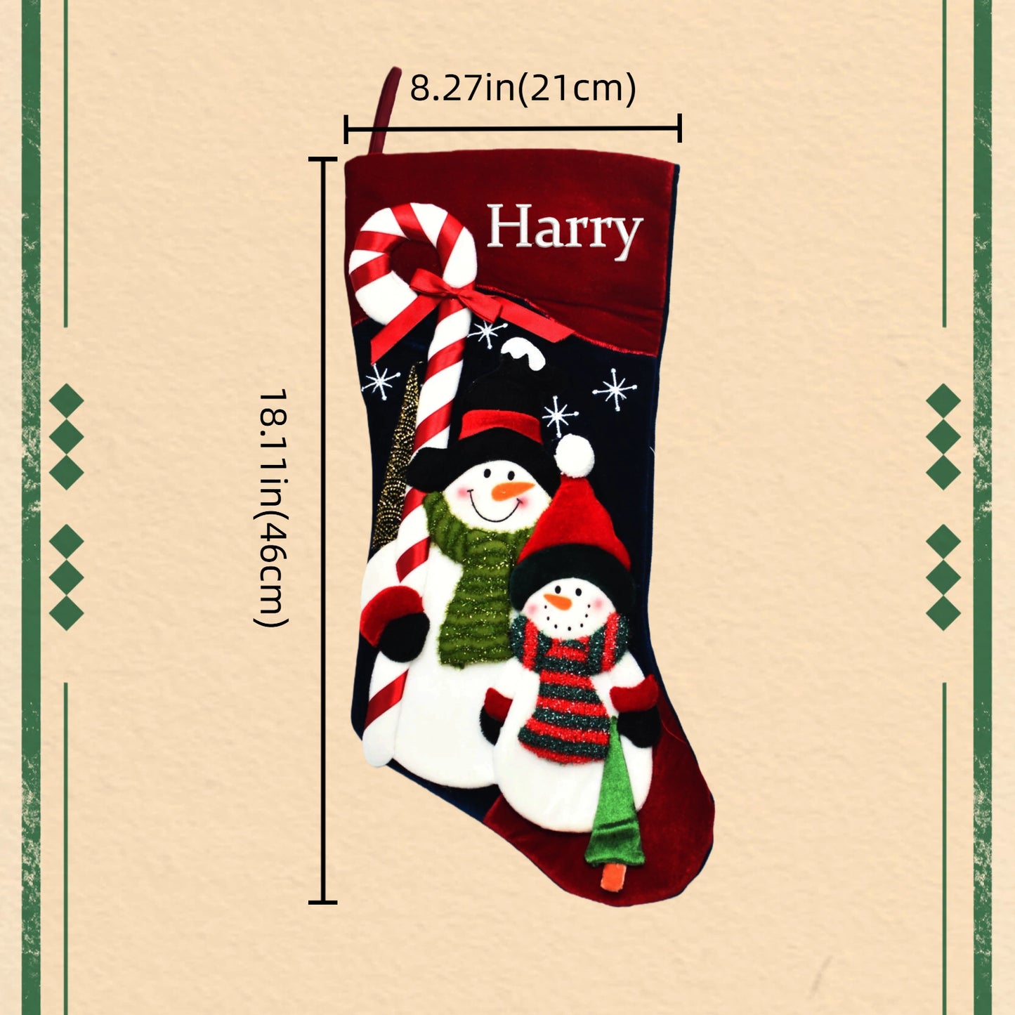 Christmas Stocking Personalized Name Customized Family Xmas Stocking Fireplace Christmas Decorations 18''