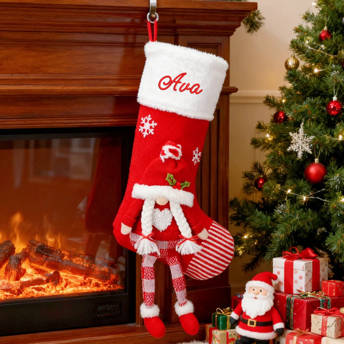 Customized Embroidered Christmas Stockings Xmas Stockings for the Family Decorations Gifts