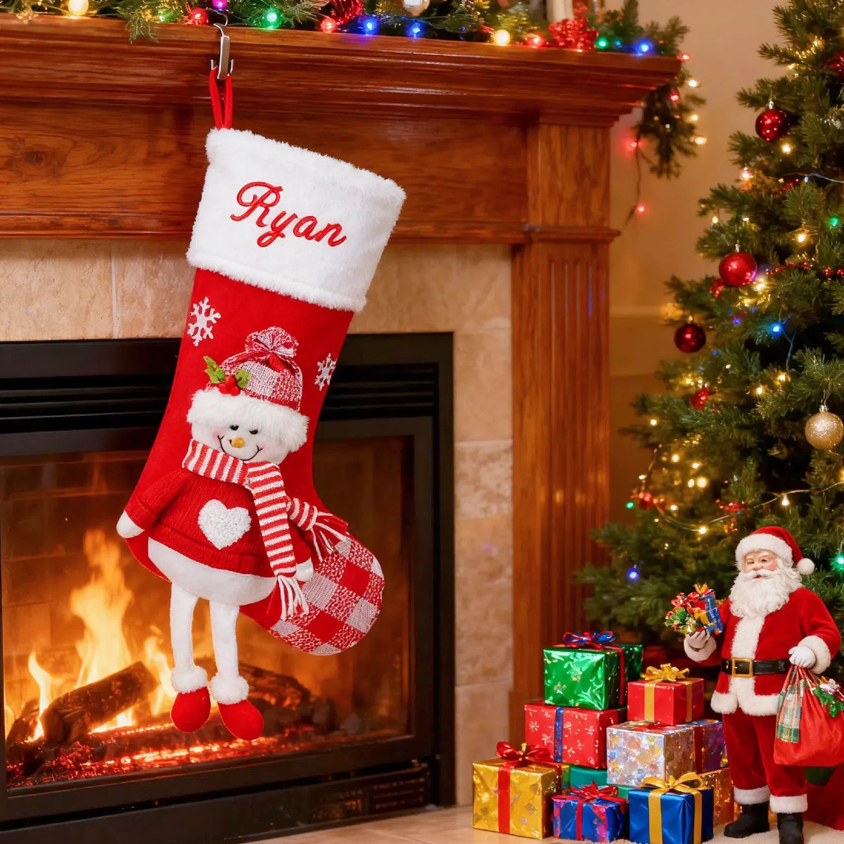 Customized Embroidered Christmas Stockings Xmas Stockings for the Family Decorations Gifts