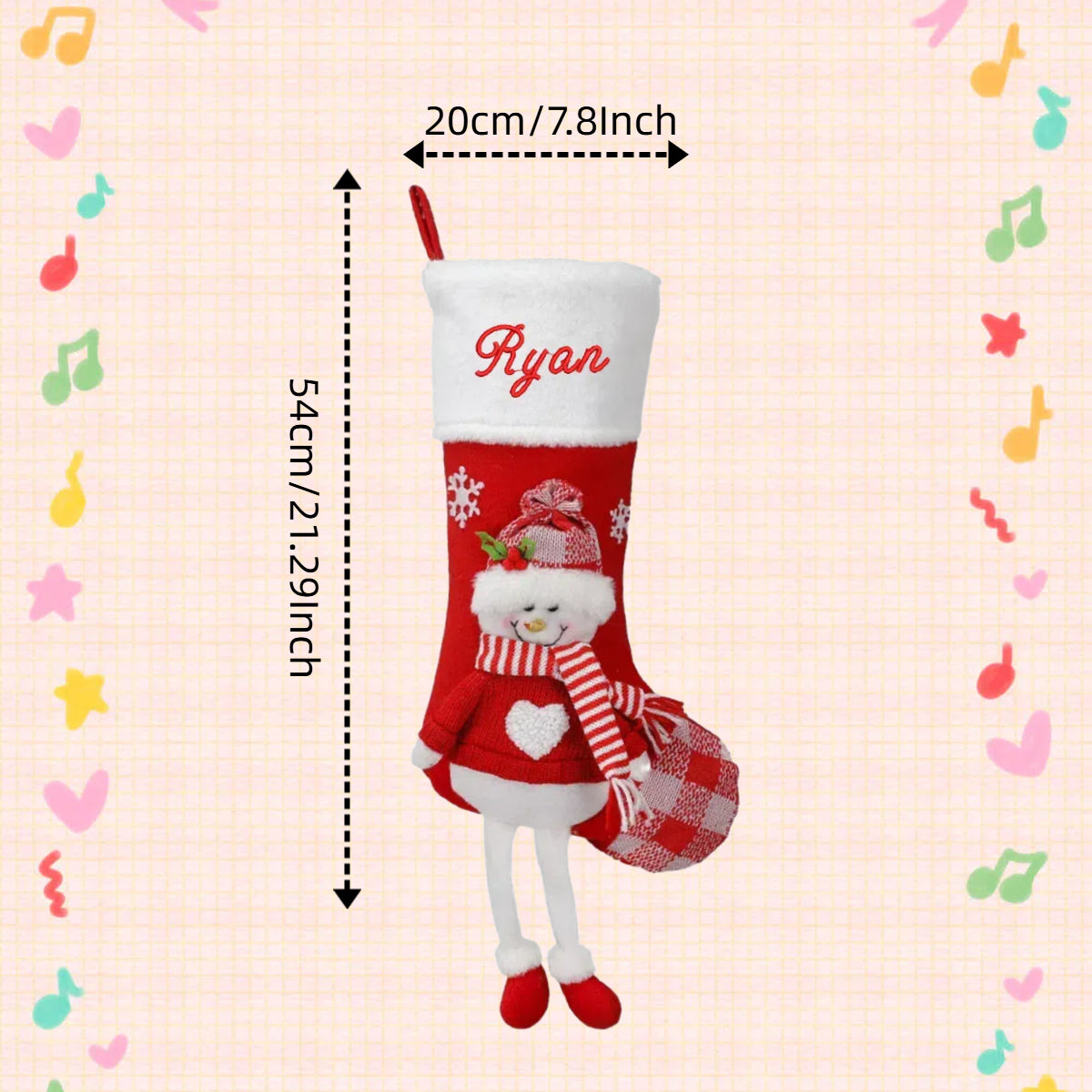 Customized Embroidered Christmas Stockings Xmas Stockings for the Family Decorations Gifts