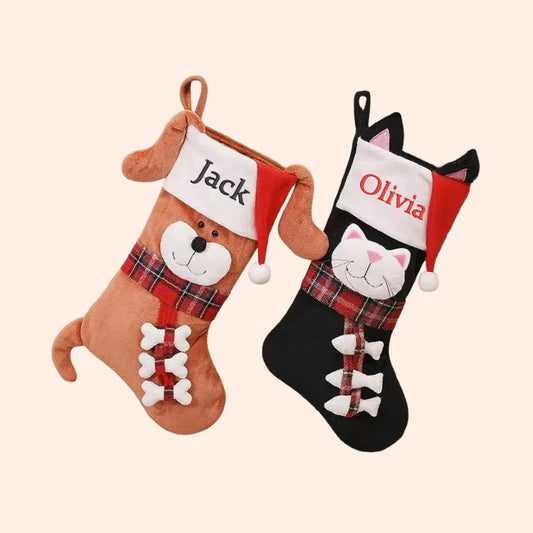 Custom Christmas Stockings Personalized Xmas Stockings with Embroidered Name 