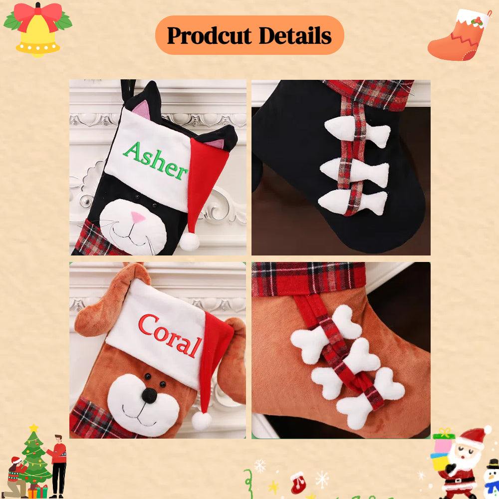 Custom Christmas Stockings Personalized Xmas Stockings with Embroidered Name 