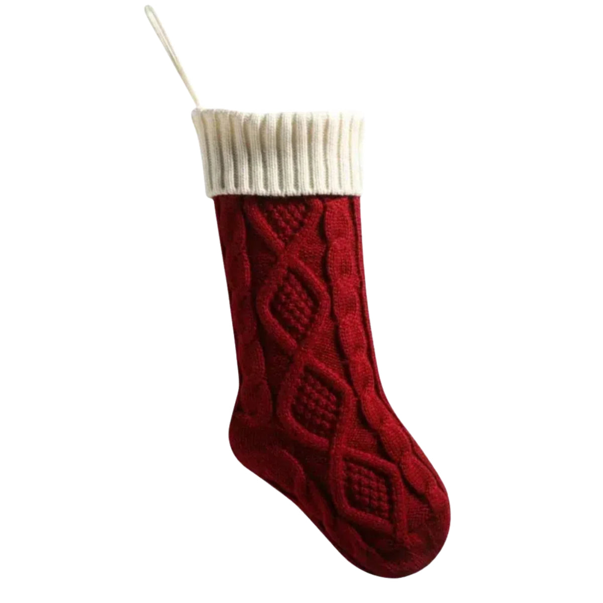 Personalized Knitted Christmas Stocking with Customized Embroidery Name 18''