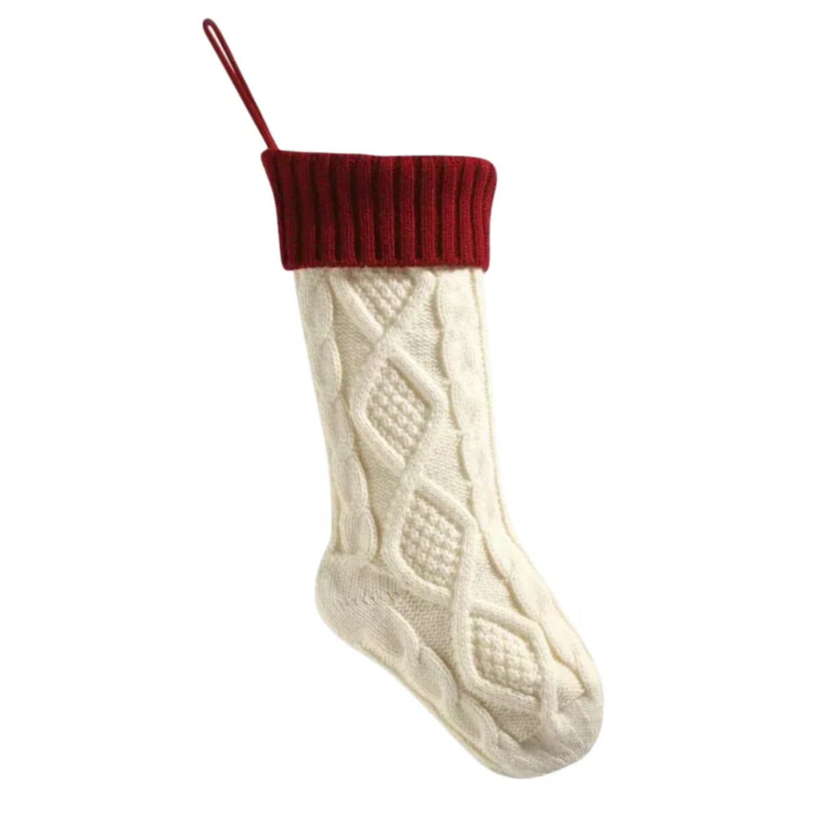 Personalized Knitted Christmas Stocking with Customized Embroidery Name 18''