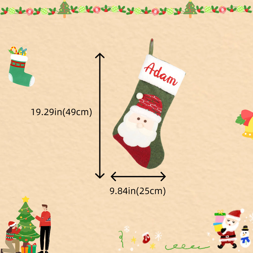 Personalized Christmas Stocking with Embroidered Name Custom Xmas Stockings