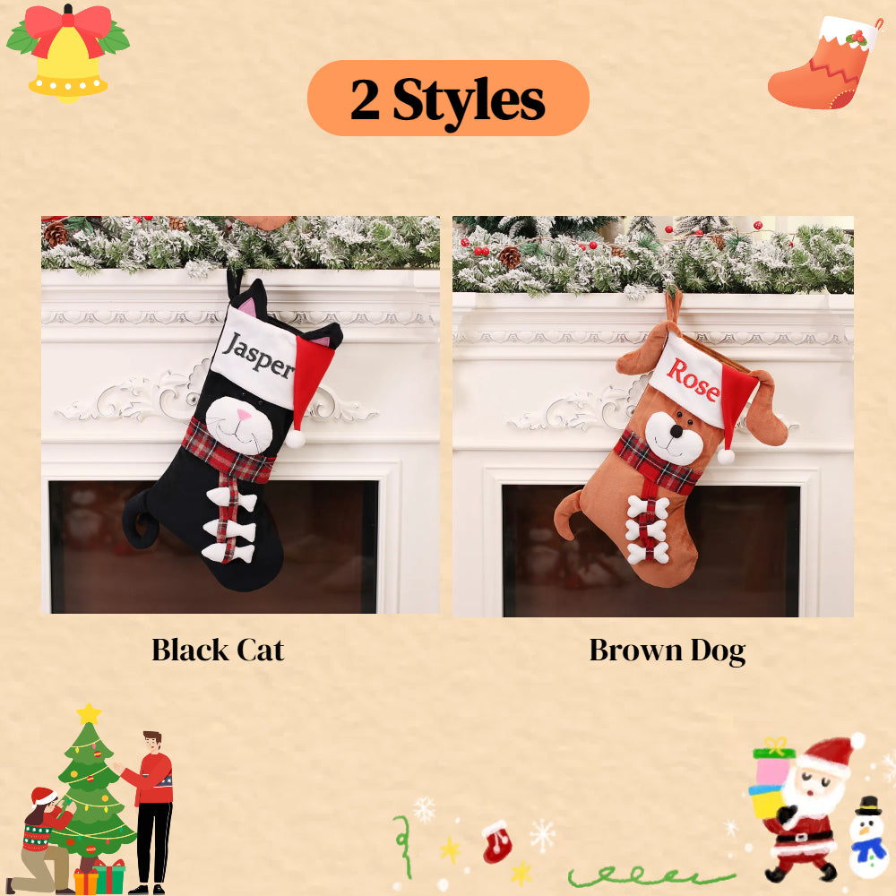 Custom Christmas Stockings Personalized Xmas Stockings with Embroidered Name 