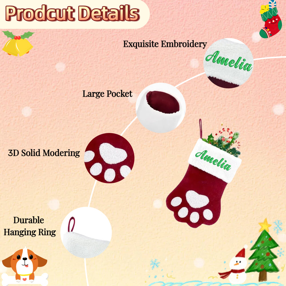 Personalized Christmas Stockings Custom Xmas Stocking with Embroidery Name