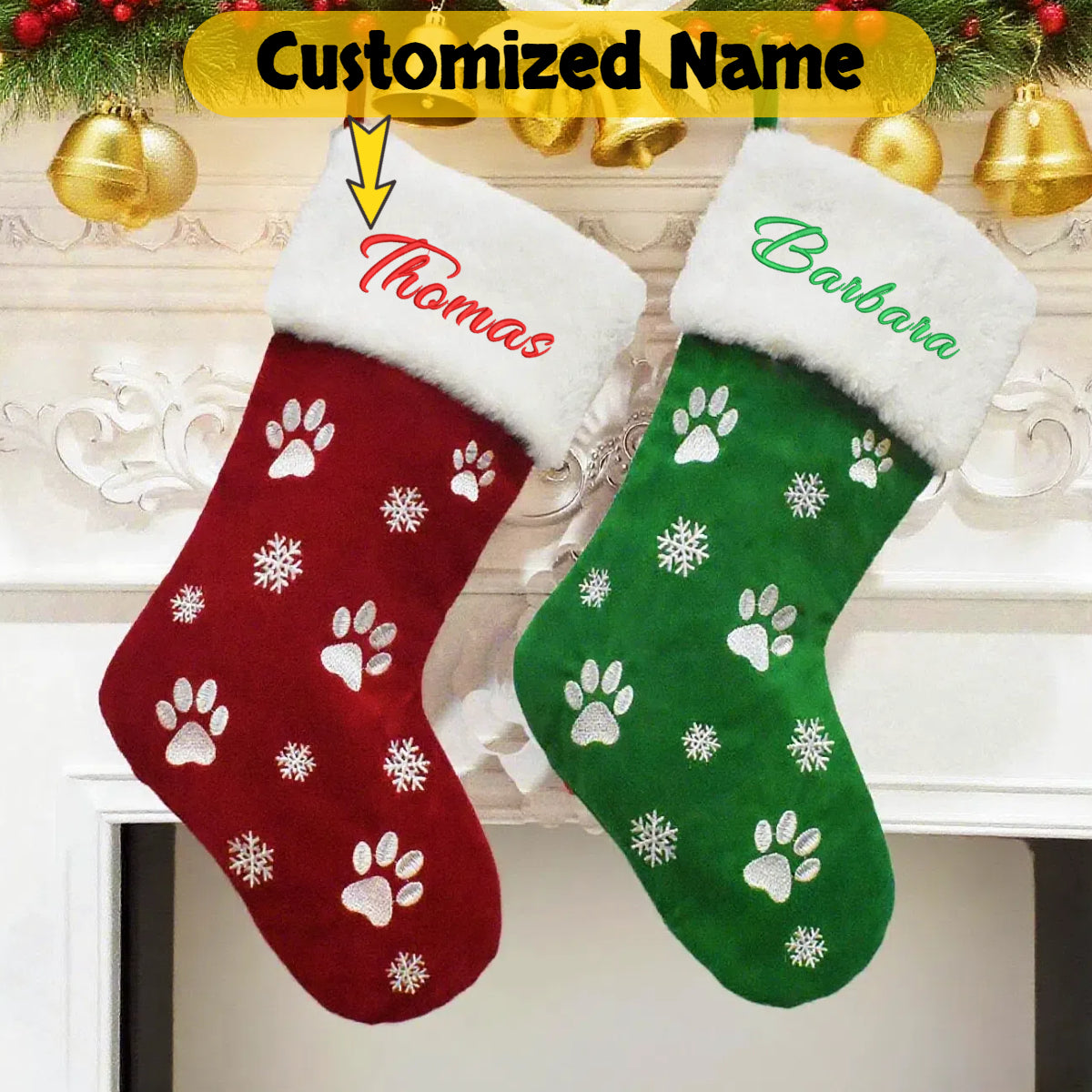 22 PCS Personalized Christmas Gifts Set Basket Hats Stockings Bells Trees for Decor