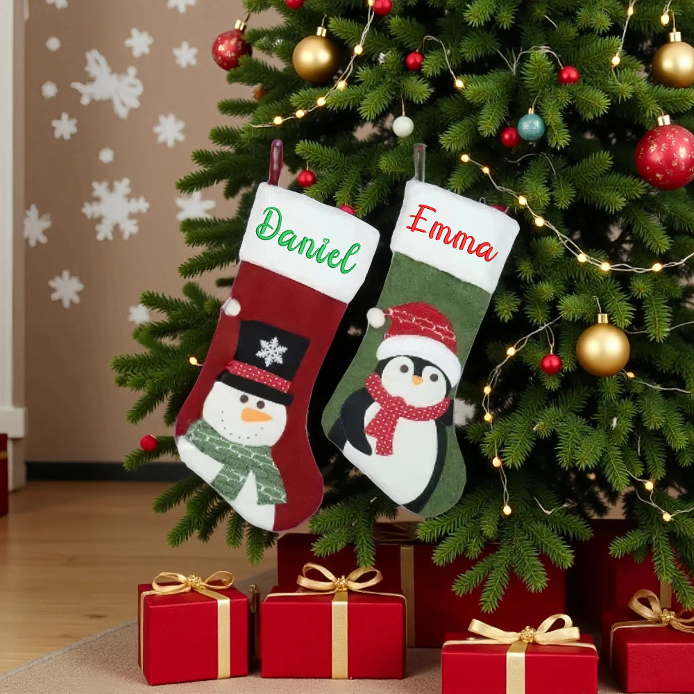 Personalized Christmas Stocking with Embroidered Name Custom Xmas Stockings