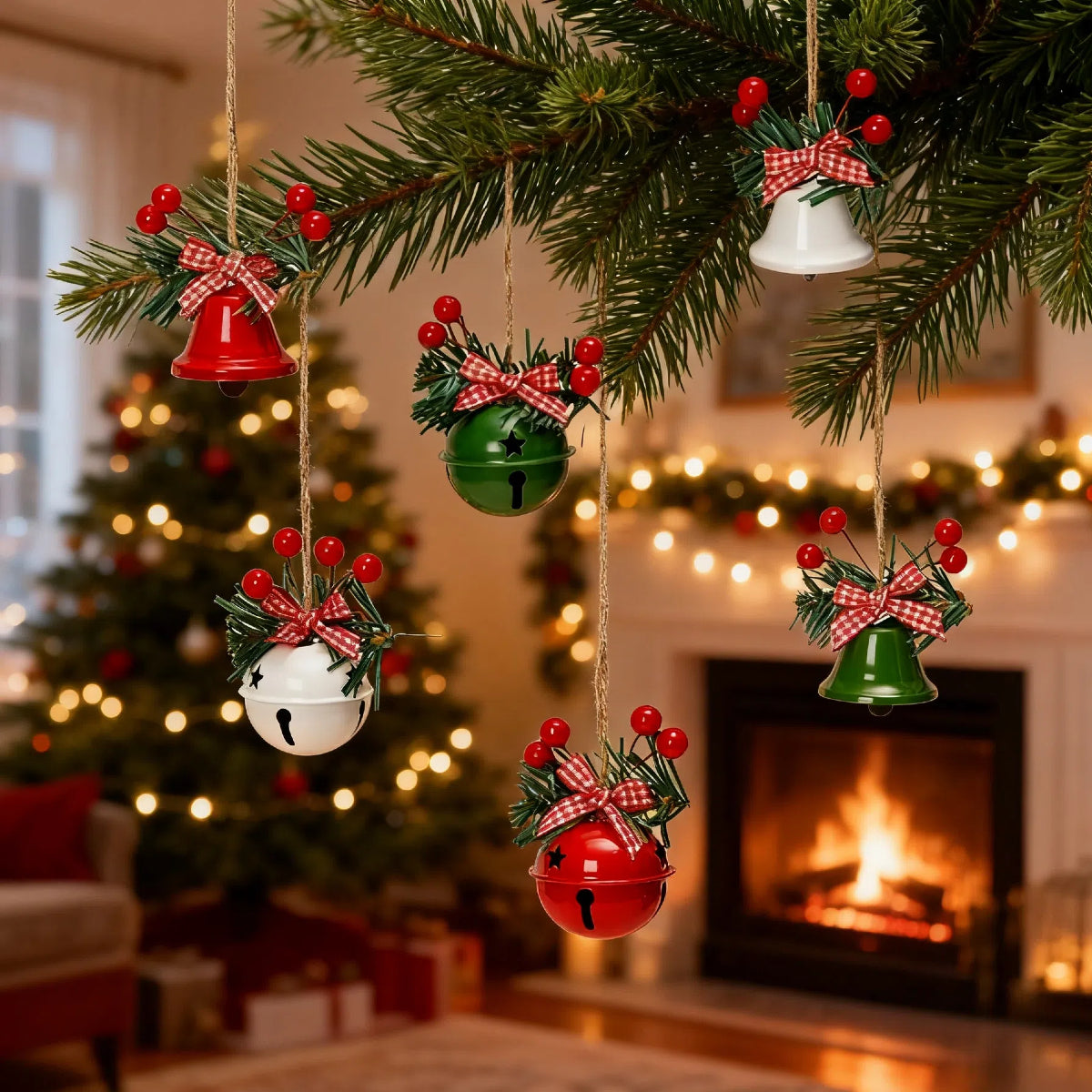 22 PCS Personalized Christmas Gifts Set Basket Hats Stockings Bells Trees for Decor