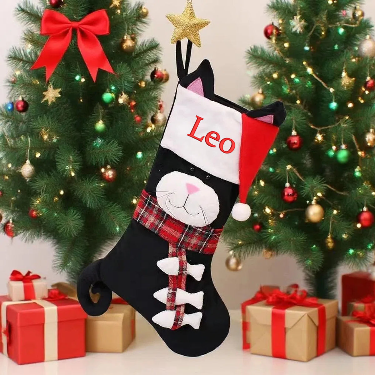 Custom Christmas Stockings Personalized Xmas Stockings with Embroidered Name 